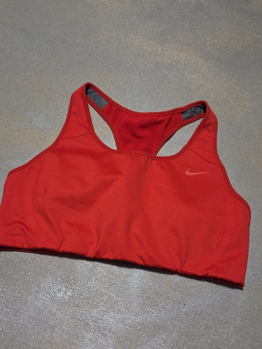 Nike Red Racerback Sports Bra with Subtle Swoosh